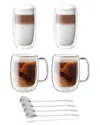 Zwilling J.a. Henckels Sorrento Double-wall Coffee & Beverage 9pc Glassware Set