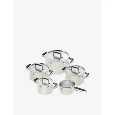 Zwilling J.a. Henckels Pure Rose Five-piece Stainless-steel Pot Set In Silver