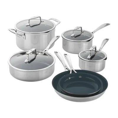 Zwilling J.a. Henckels Zwilling Clad Cfx 10-piece Stainless Steel Ceramic Nonstick Cookware Set