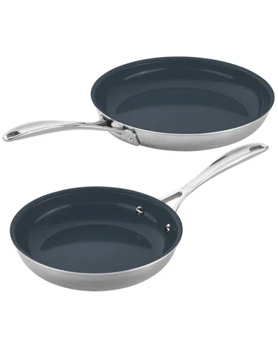 Zwilling J.a. Henckels Zwilling Clad Cfx 2pc Stainless Steel Ceramic Nonstick 8-in & 10-in Fry Pan  Set