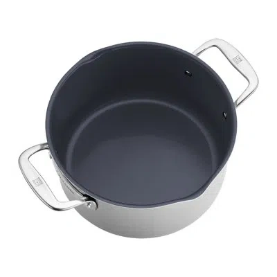 Zwilling J.a. Henckels Zwilling Clad Cfx 6-qt Stainless Steel Ceramic Nonstick Dutch Oven In Silver;black