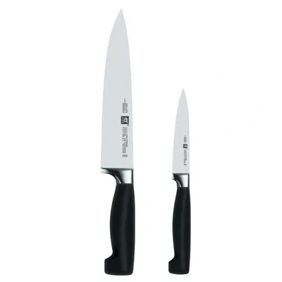 Zwilling J.a. Henckels Zwilling Four Star 2-piece "the Must Haves" Knife Set In Matte Black