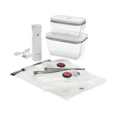 Zwilling J.a. Henckels Zwilling Fresh & Save 7-piece Vacuum Sealer Machine Starter Set, Sous Vide Bags, Meal Prep, Airtight In Clear;white;black;gray