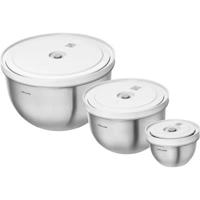 Zwilling J.a. Henckels Zwilling Fresh & Save Bowls 3-pc Stainless Steel Vacuum Bowl Set In Silver