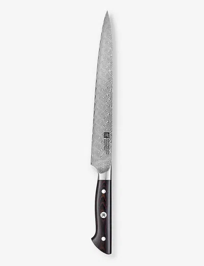 Zwilling J.a. Henckels Zwilling J.a Henckels Black Damascus Steel Tanrei Steel Carving Knife 23cm In Brown