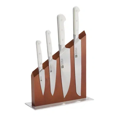 Zwilling J.a. Henckels Zwilling Magnetic Knife Easel With Stainless Steel Base - Brown Birch Wood (no Knives Included) In Silver