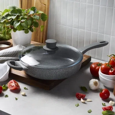 Zwilling J.a. Henckels Zwilling Parma Plus Ceramic 3.9-qt Aluminum Ceramic Nonstick Sauté Pan With Lid & Helper Handle In Gray