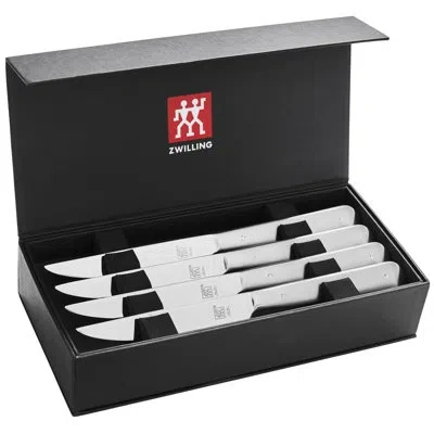 Zwilling J.a. Henckels Zwilling Porterhouse Razor-sharp Steak Knife Set Of 8 With Black Presentation Case, Gift Set In Silver