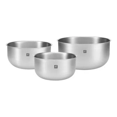 Zwilling J.a. Henckels Zwilling Prep 3-pc Brushed Stainless Steel Nesting Bowls Set In Silver