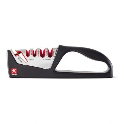 Zwilling J.a. Henckels Zwilling Razor-sharp 4-stage Pull Through Knife Sharpener With Shear Sharpener, German Engineered In In Black
