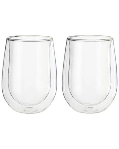 Zwilling J.a. Henckels Zwilling Sorrento 2pc Double-wall Stemless White Wine Glass Set In Transparent