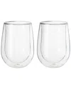 Zwilling J.a. Henckels Zwilling Sorrento 2pc Double-wall Stemless White Wine Glass Set