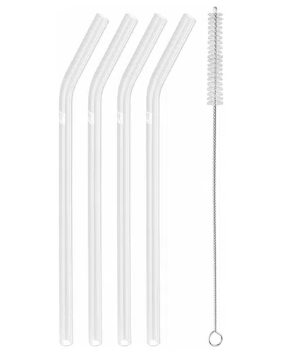 Zwilling J.a. Henckels Zwilling Sorrento 5pc Bent Glass Straw Set In White