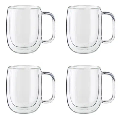 Zwilling J.a. Henckels Zwilling Sorrento Plus Double Wall Glass Coffee Mugs, Insulated Coffee Mug, Clear