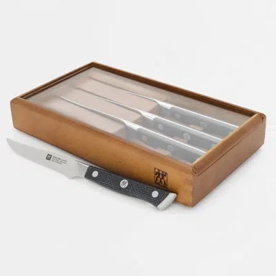 Zwilling J.a. Henckels Zwilling Spectrum 4-pc Steak Knife Set With Wood Presentation Box In Brown
