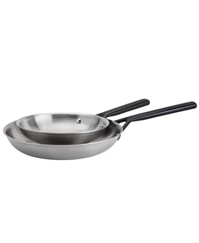 Zwilling Milano 2-piece Tri-ply Stainless Steel Fry Pan Set In Silver