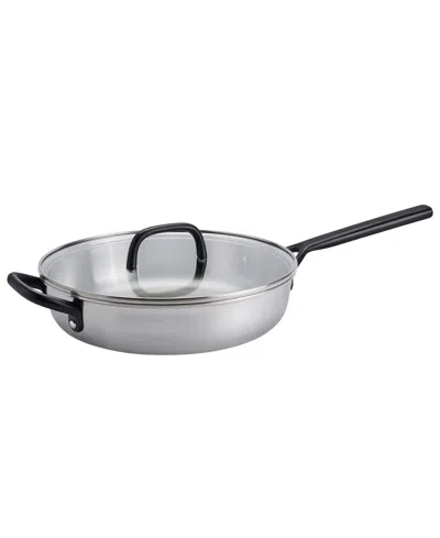 Zwilling Milano 4-quart Tri-ply Stainless Steel Covered Saute Pan With Glass Lid In Silver