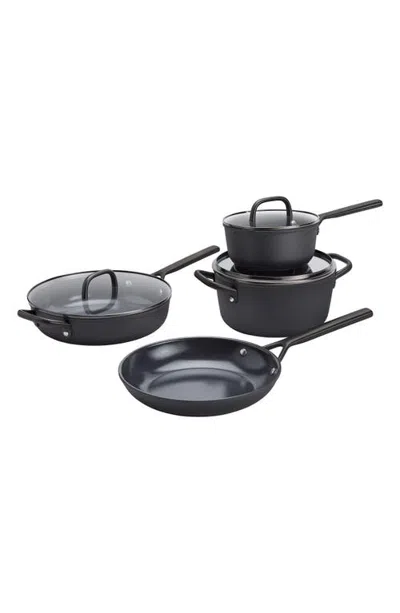 Zwilling Milano 7-piece Aluminum Cookware Set In Black