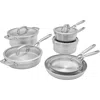 Zwilling Motion 10-piece Stainless Steel Cookware Set In Silver