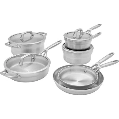 Zwilling Motion 10-piece Stainless Steel Cookware Set In Silver