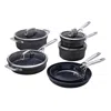 Zwilling Motion Ceramic Hard Anodized 10-pc Aluminum Nonstick Cookware Set In Black