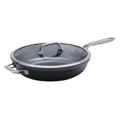 Zwilling Motion Ceramic 5-quart Hard Anodized Ceramic Nonstick Deep Fryer In Black