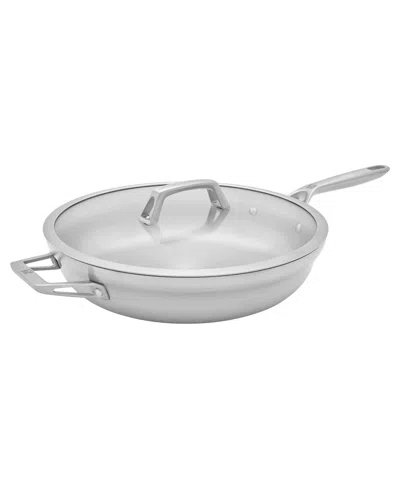 Zwilling Motion Stainless Steel 13.5" Deep Fryer With Lid In Silver