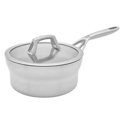 Zwilling Motion Stainless Steel 2.5-qt Stainless Steel Saucepan With Lid In Silver