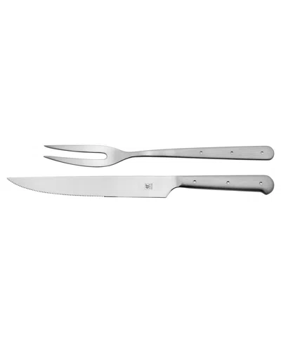 Zwilling Porterhouse 2-piece Stainless Steel Carving Knife Set With Fork In Presentation Box Gift Set In Silver