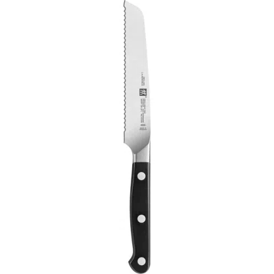 Zwilling Pro 5-inch Serrated Utility Knife In Stainless Steel