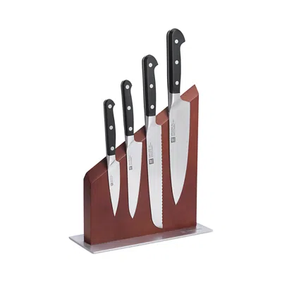 Zwilling Pro Rcf 5 Piece Magnetic Knife Block Set In Silver