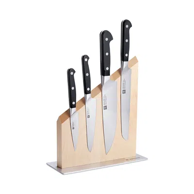 Zwilling Pro Rcf 5 Piece Magnetic Knife Block Set In Natural