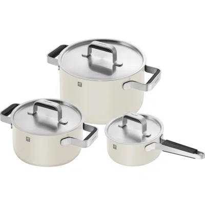 Zwilling Pure 6-piece Nonstick Stainless Steel Cookware Set In White
