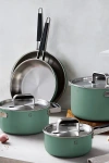 Zwilling Pure 8-pc Stainless Steel Cookware Set In Green At Urban Outfitters