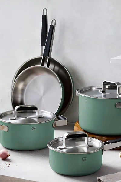 Zwilling Pure 8-pc Stainless Steel Cookware Set In Green At Urban Outfitters