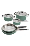 Zwilling Pure 8-piece Stainless Steel Cookware Set In Green