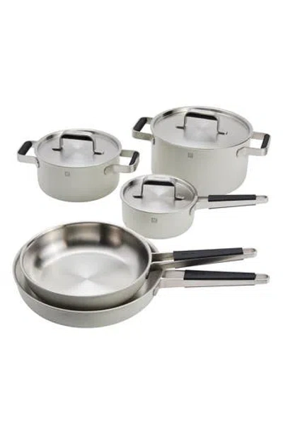 Zwilling Pure 8-piece Stainless Steel Ivory Cookware Set In Silver