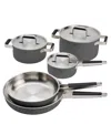 Zwilling Pure Stainless Steel 8 Piece Cookware Set In Silver