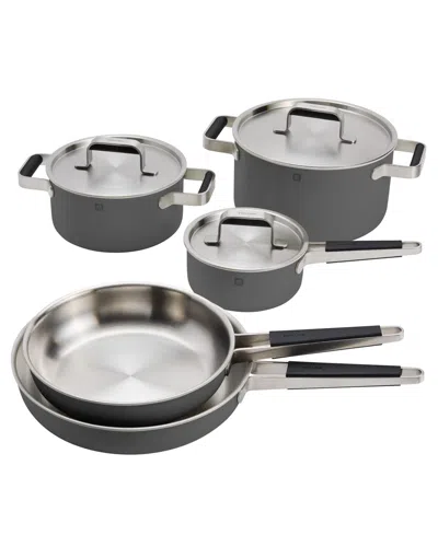 Zwilling Pure Stainless Steel 8 Piece Cookware Set In Silver