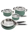 Zwilling Pure 8-pc Stainless Steel Cookware Set In Green