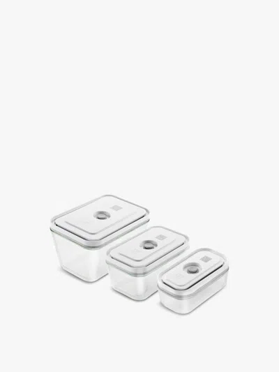 Zwilling (set Of 3) Rectangular Glass Vacuum Food Storage Boxes