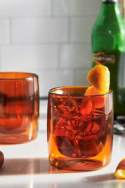 Zwilling Sorrento Double Wall Glass Cup Set Of 2 In Amber