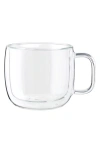 Zwilling Sorrento Plus Set Of 2 Double Wall Glass Cappuccino Mugs In Transparent