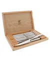 Zwilling Stainless Steel 8-pc Steak Knife Set With Wood Presentation Case In Stainless Steel