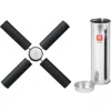 Zwilling Twin Folding Trivet, Silver-black Silicone With Storage Tin In Black