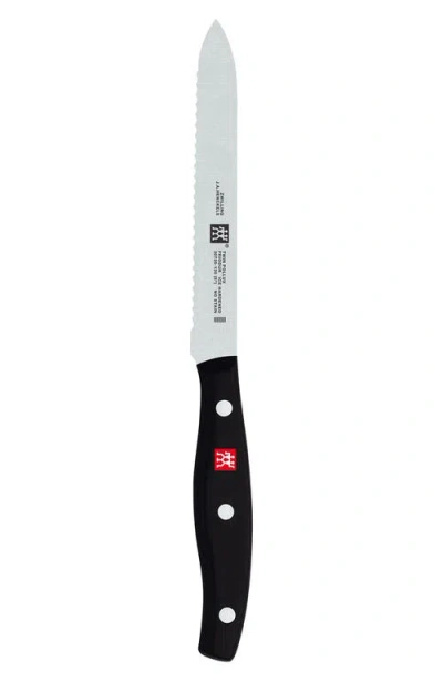 Zwilling Twin Signature 5-inch Serrated Edge Knife In Silver