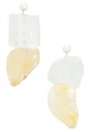 Zycloom Stoneage Earrings In Aquamarine  Citrine  & Sterling Silver
