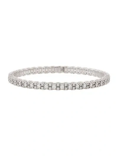 Pre-owned Zydo 18k 2.87ctw Diamond Stretch Pavé Bangle, 6.5" In Multicolor