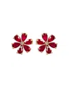 Zydo 18k Rose Gold Luminal Ruby & Diamond Floral Stud Earrings In Red