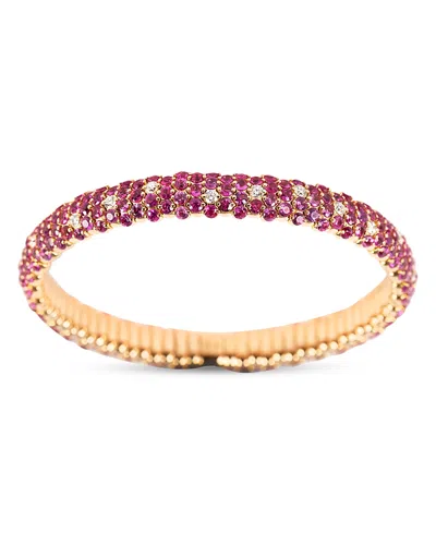 Zydo Women's Stretch 18k Rose Gold, Ruby, & 0.87 Tcw Diamond Bracelet In Pink
